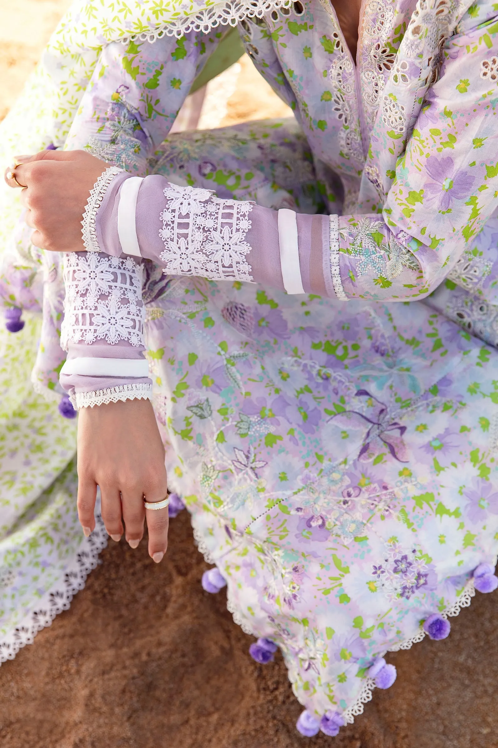 ELA (ZL23-03 A) | Zaha Lawn Collection 2023 | Embroidered Unstitched Lawn Suits