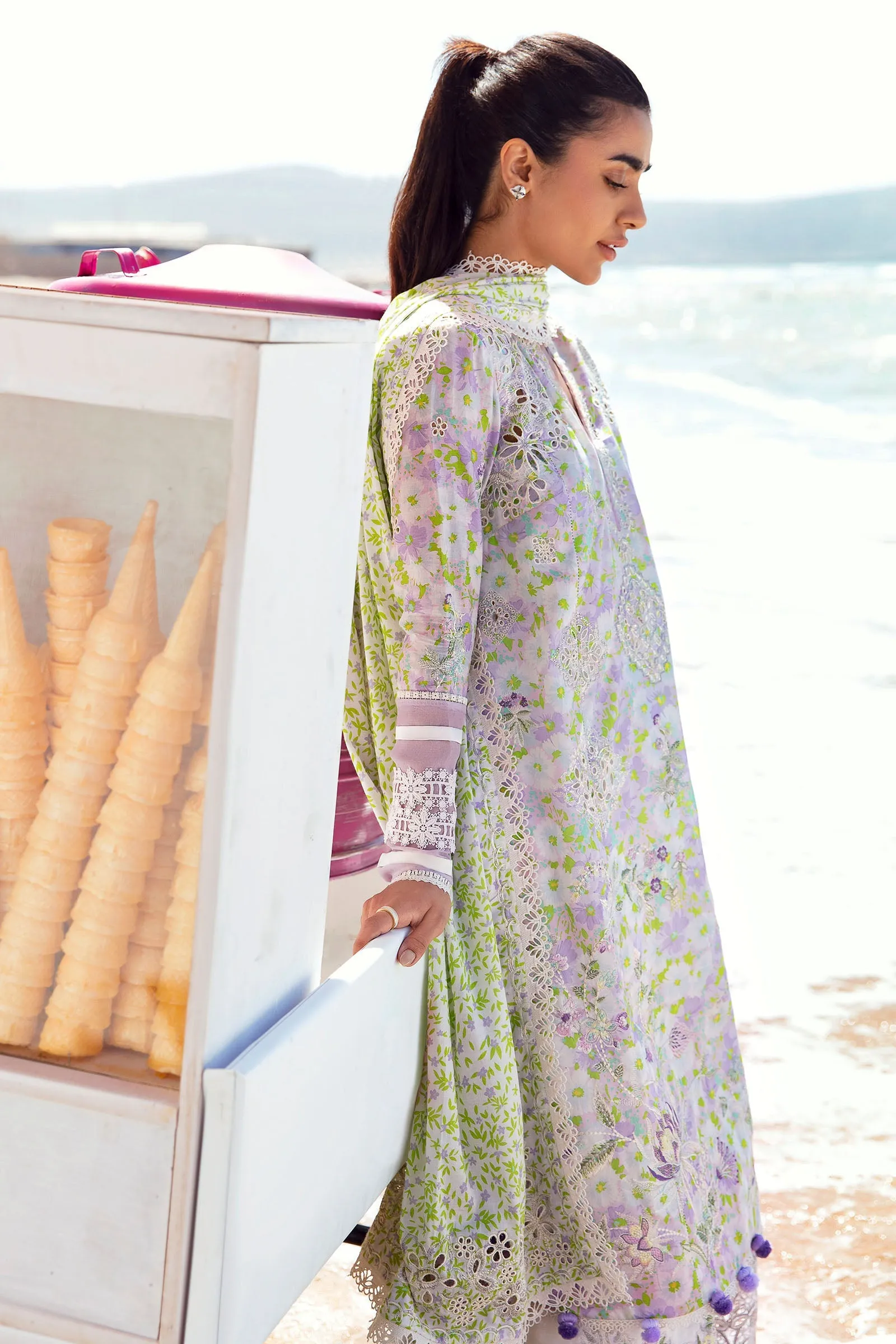 ELA (ZL23-03 A) | Zaha Lawn Collection 2023 | Embroidered Unstitched Lawn Suits