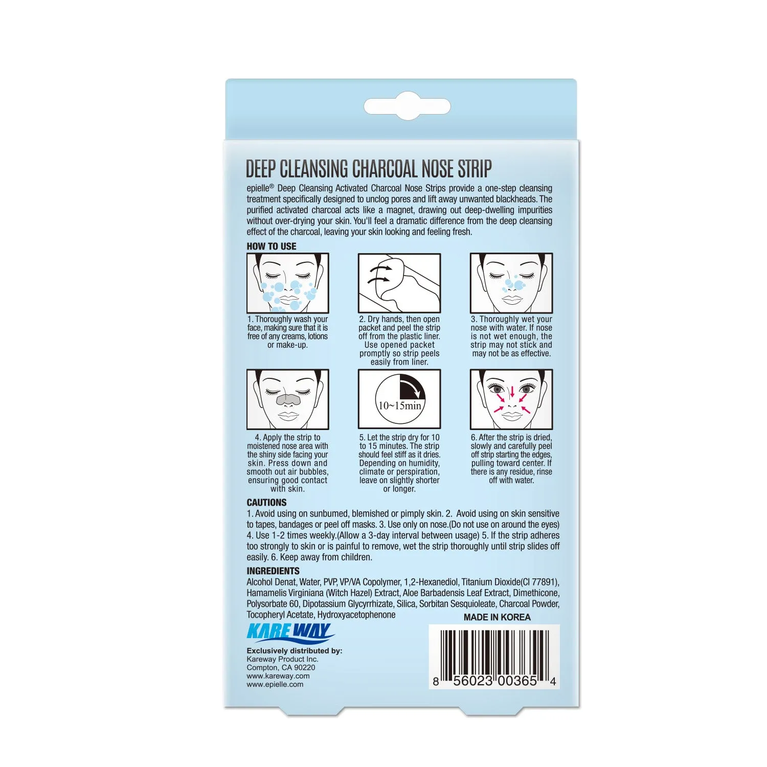 epielle Deep Cleansing Charcoal Nose Strip Blackhead Remover | 5ct
