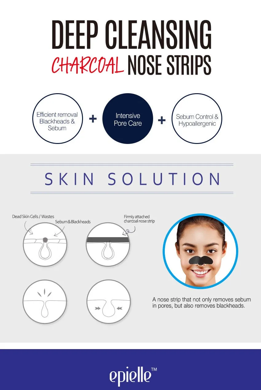 epielle Deep Cleansing Charcoal Nose Strip Blackhead Remover | 5ct