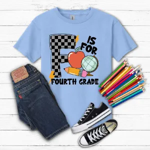 F is for Fourth Grade- Checkered