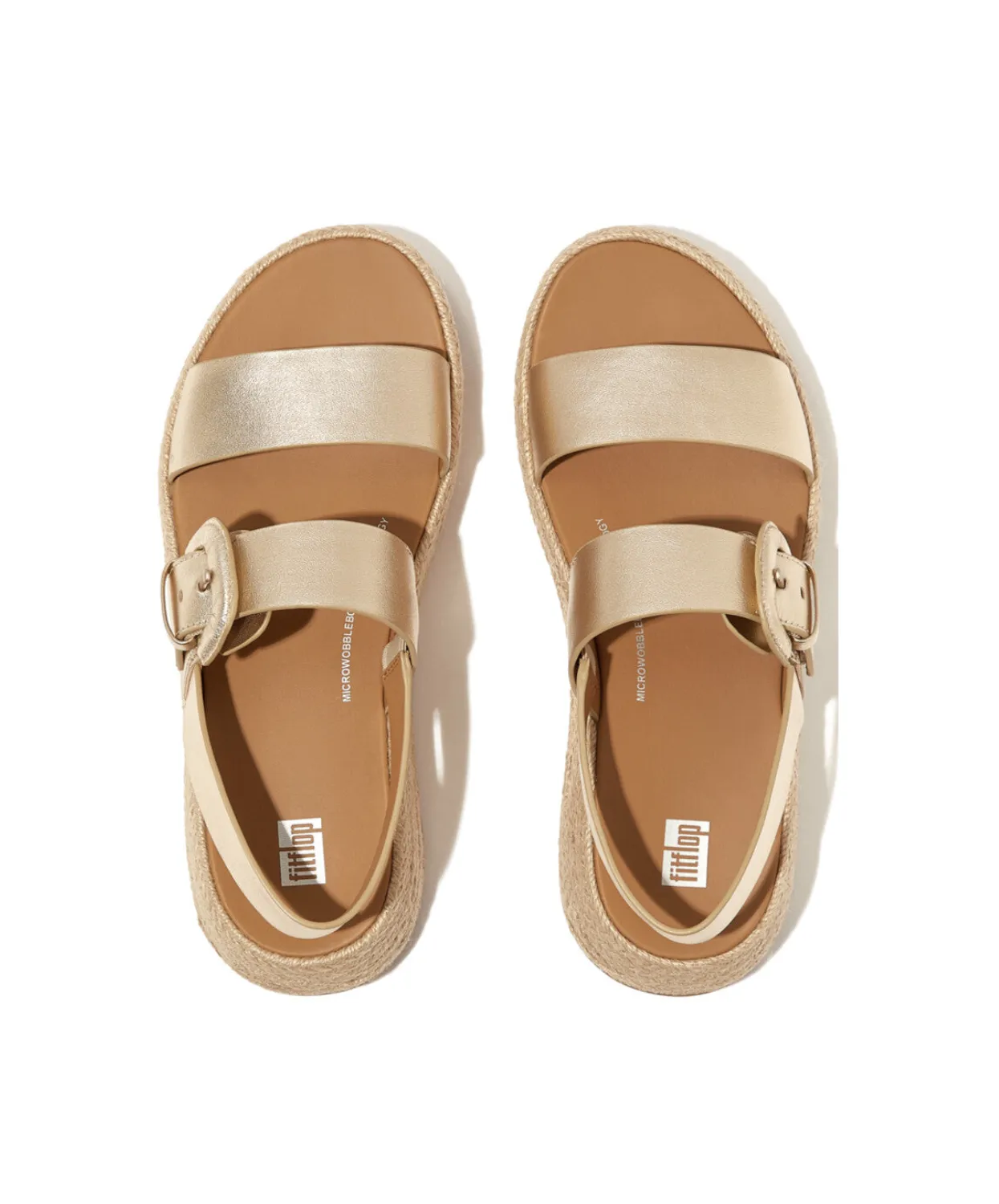 Fitflop F-Mode Espadrille Bucke M/L Flatform Sandals Platino
