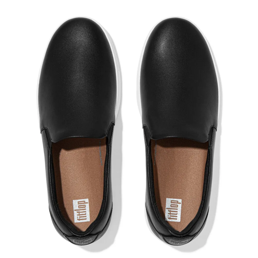 FitFlop RALLY Leather Slip-On Skate Sneakers
