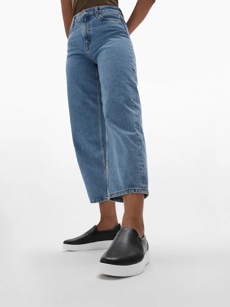 FitFlop RALLY Leather Slip-On Skate Sneakers