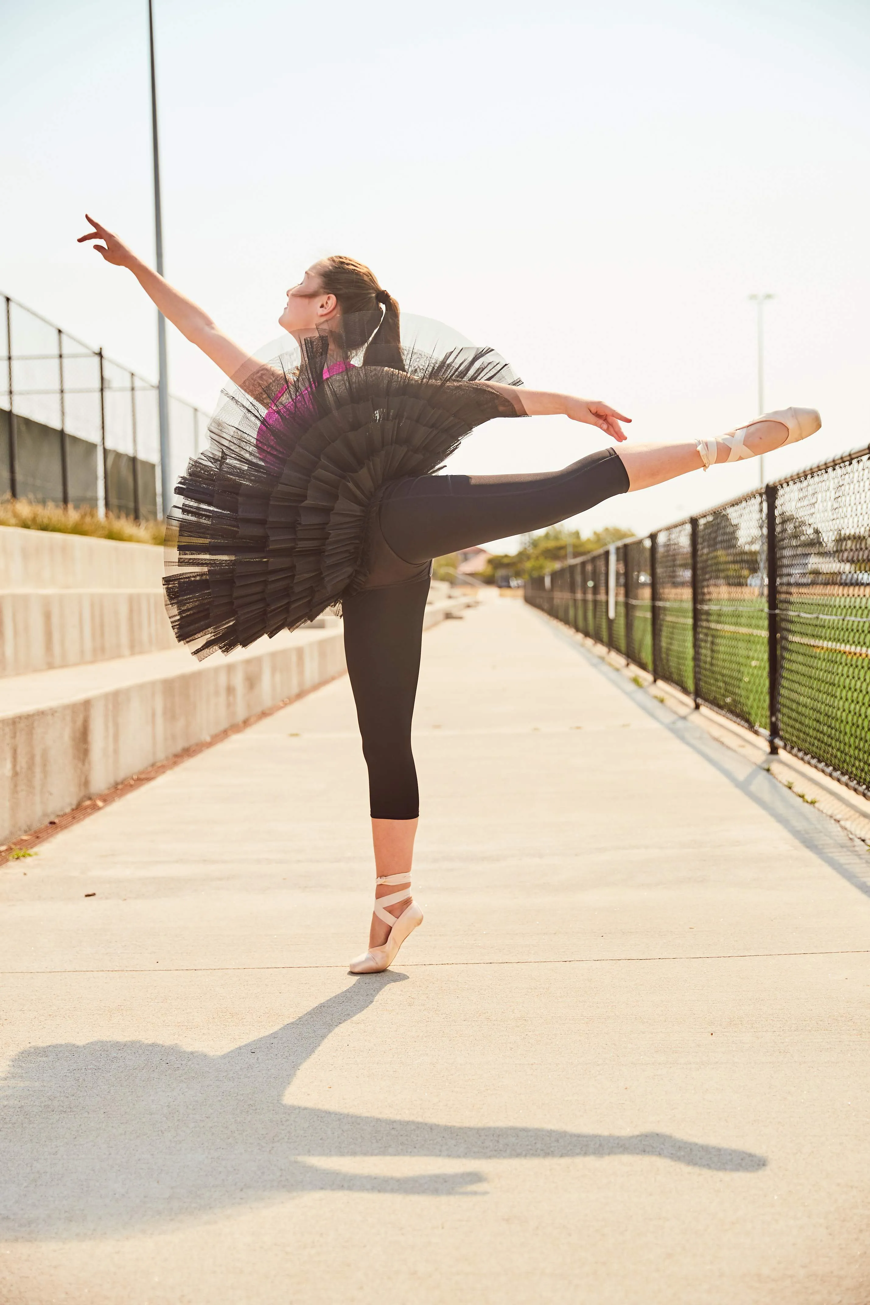 Girls Black 3/4 Leggings