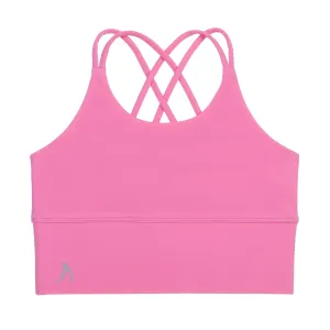 Girls Candy Pink Pretty Cross Back Crop Top