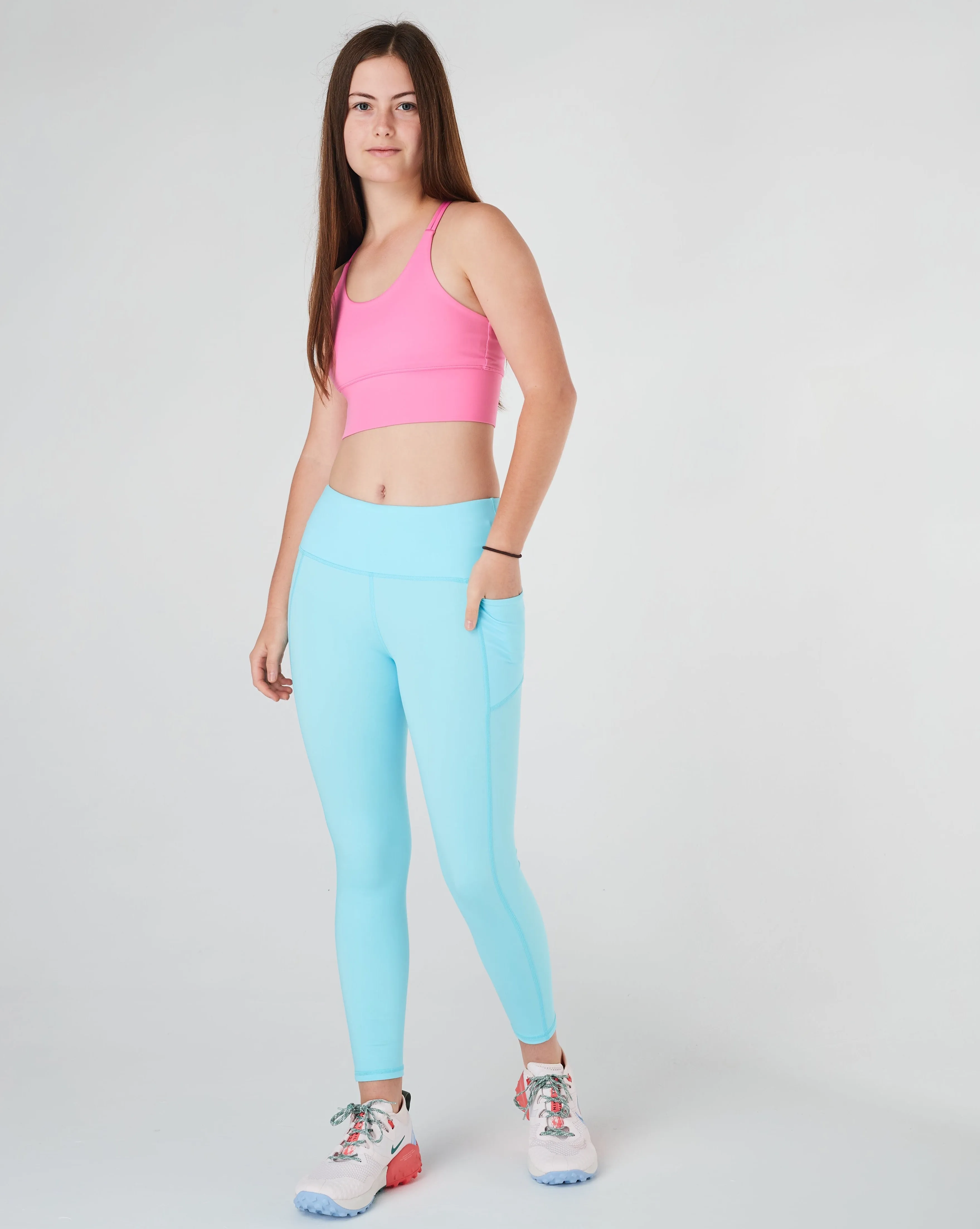 Girls Candy Pink Pretty Cross Back Crop Top