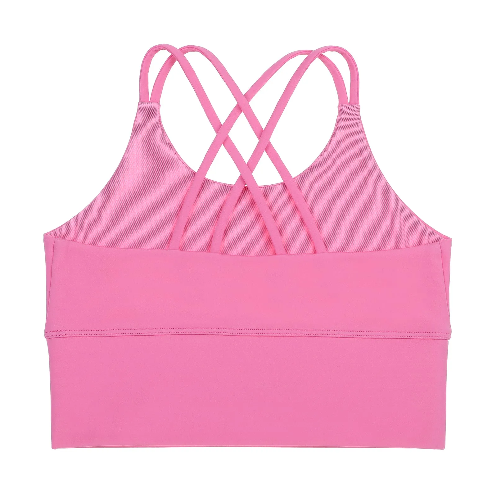 Girls Candy Pink Pretty Cross Back Crop Top