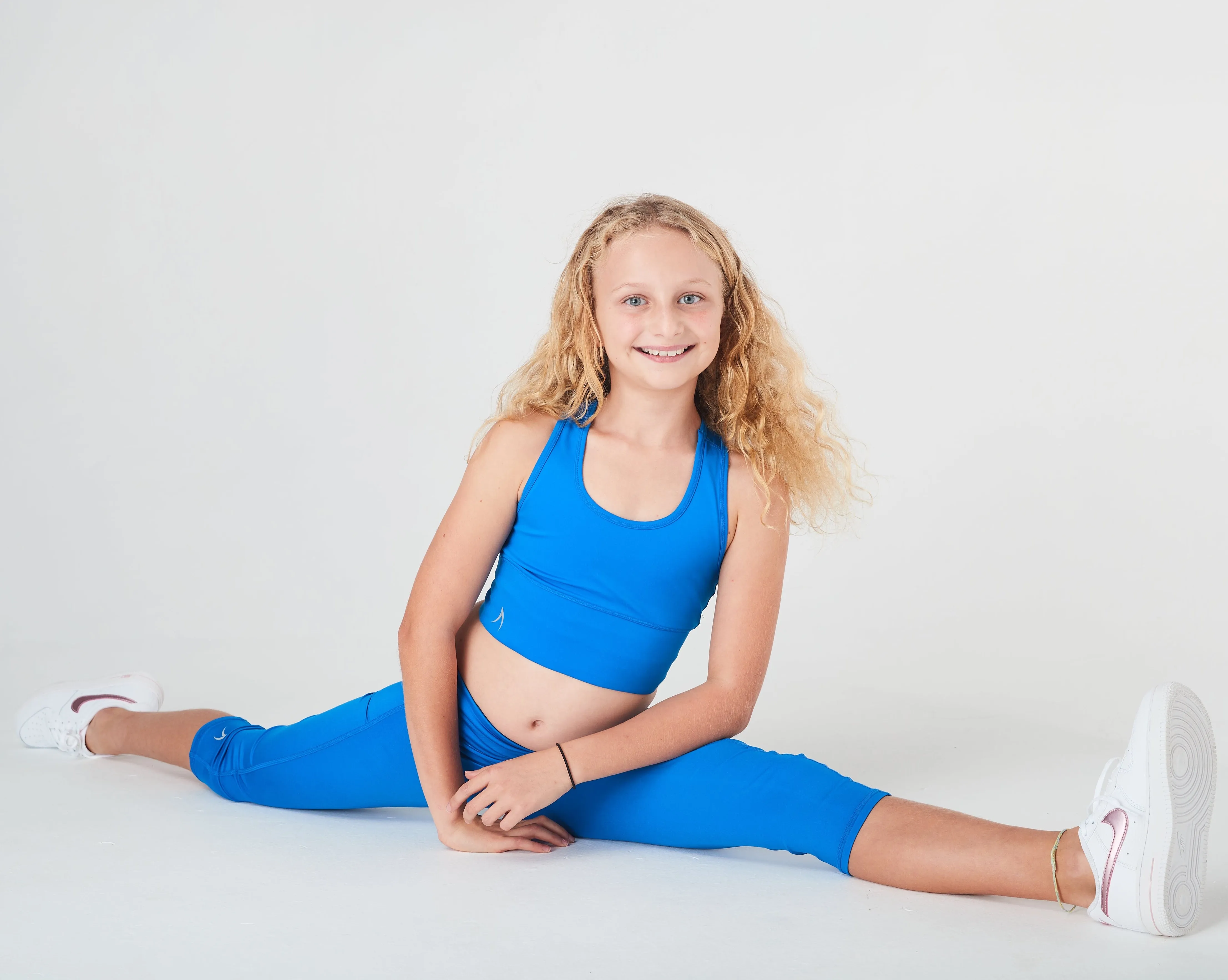 Girls Cobalt Blue 3/4 Leggings