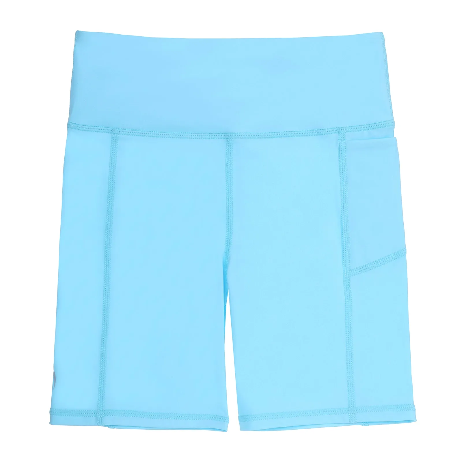Girls Ice Blue Long Bike Sports Shorts