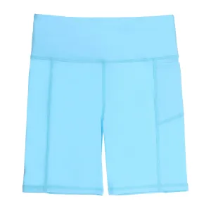 Girls Ice Blue Long Bike Sports Shorts