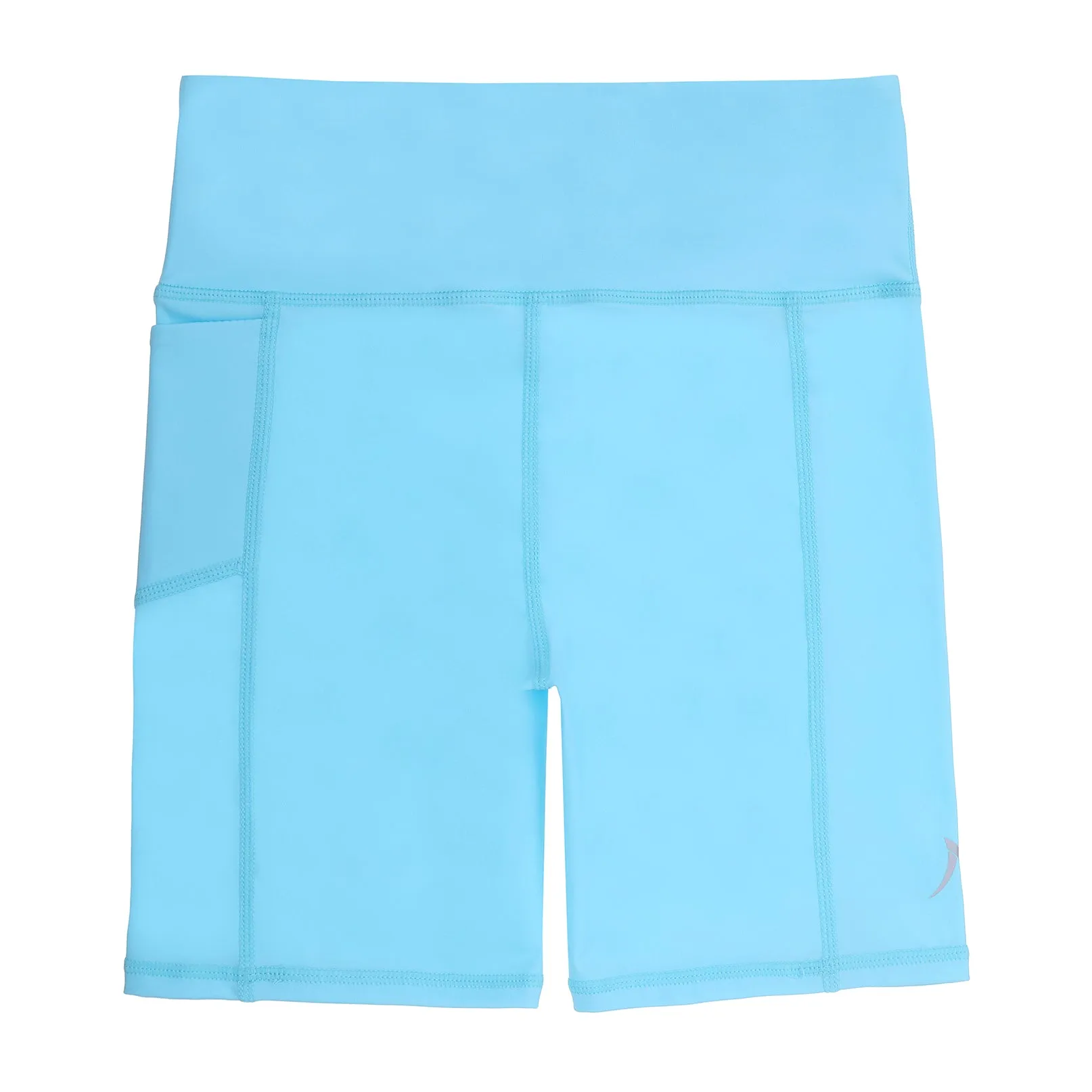 Girls Ice Blue Long Bike Sports Shorts