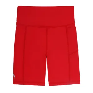 Girls Long Red Bike Shorts