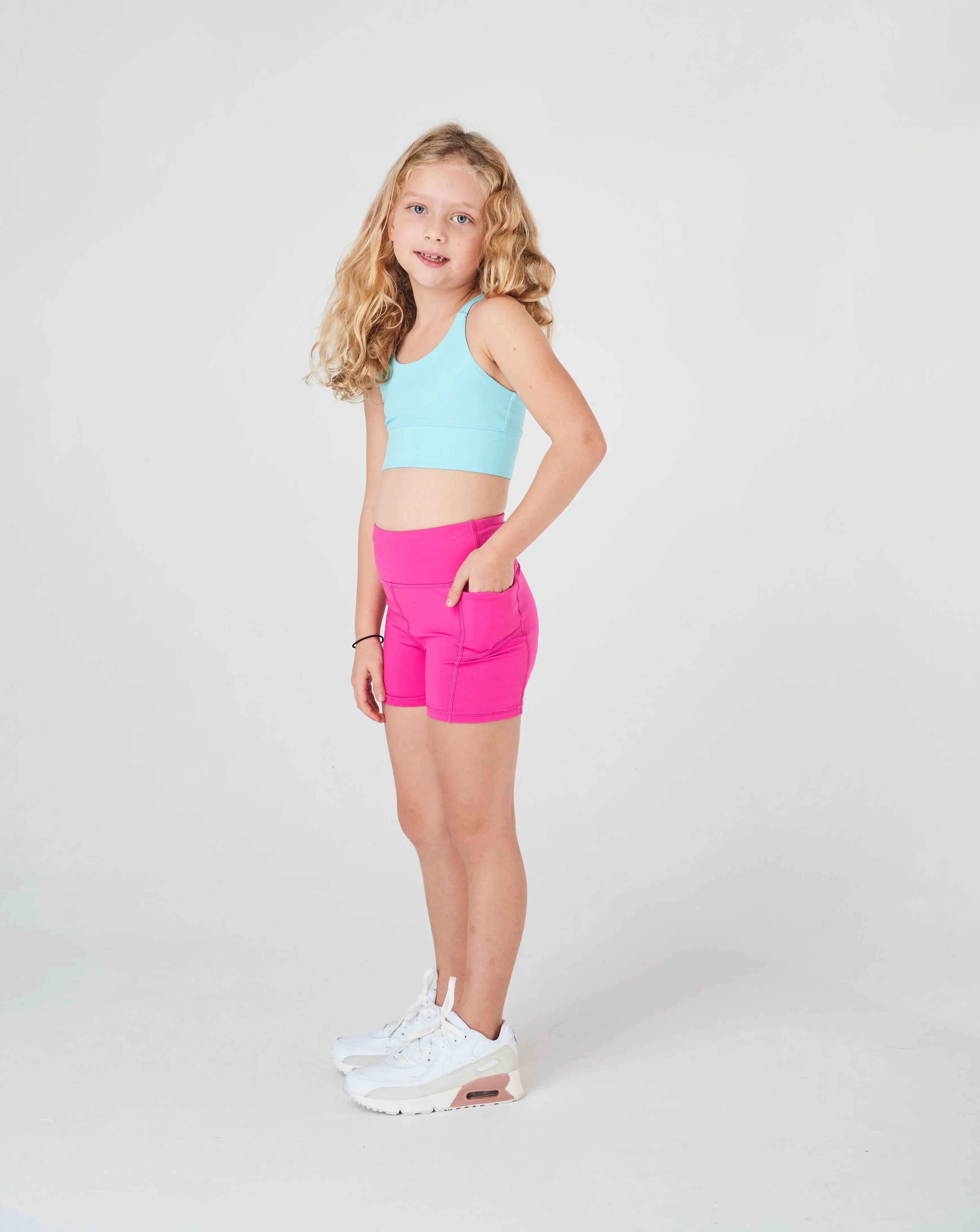 Girls Magenta Pink Sports Shorts