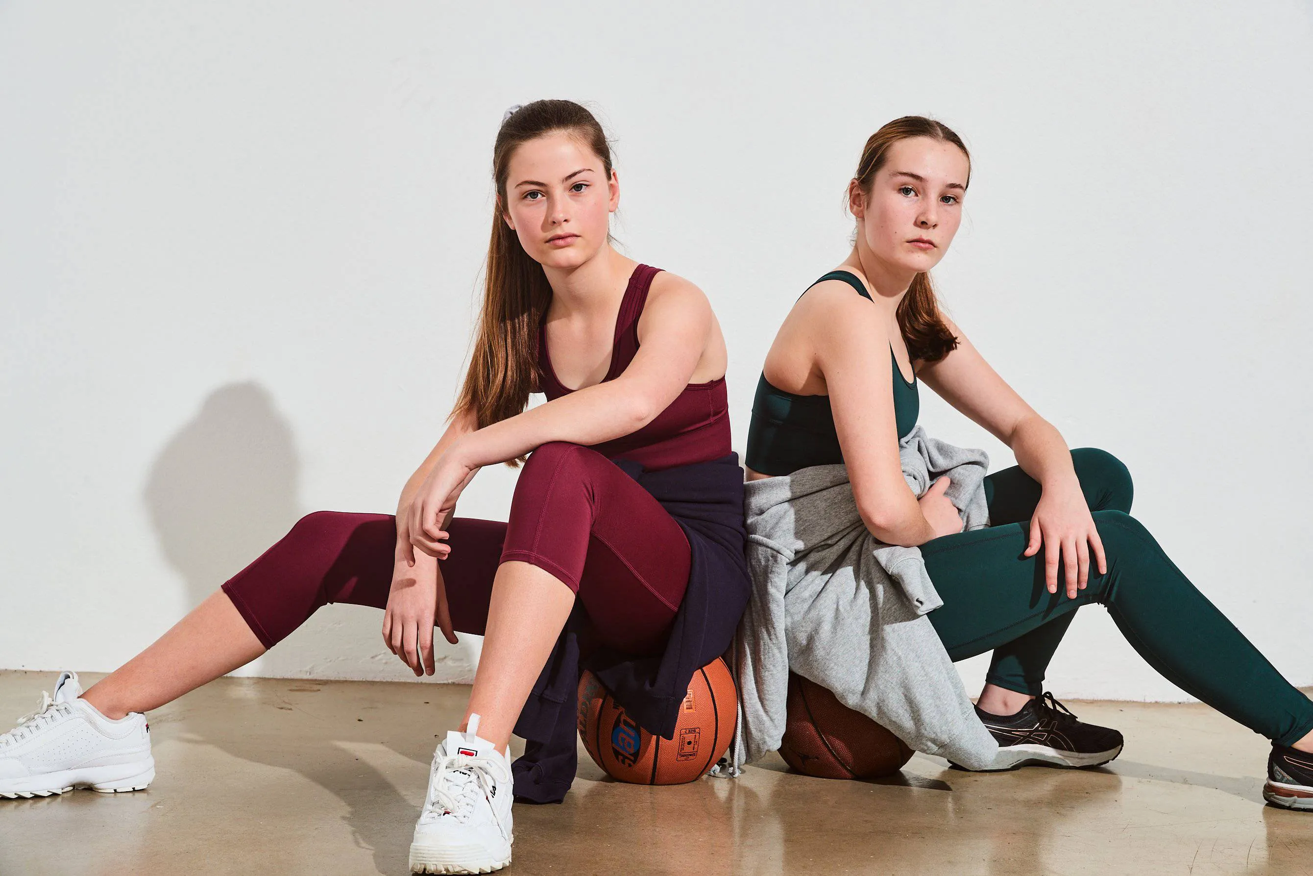 Girls Maroon 3/4 Leggings