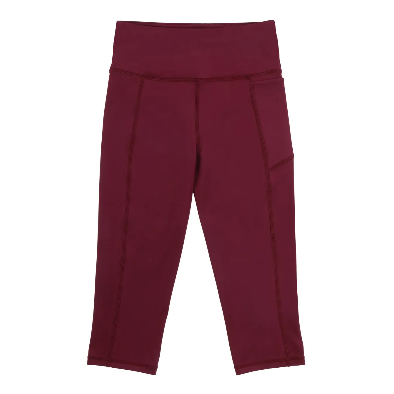Girls Maroon 3/4 Leggings
