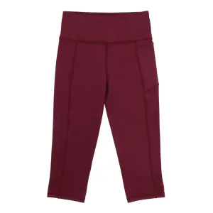 Girls Maroon 3/4 Leggings