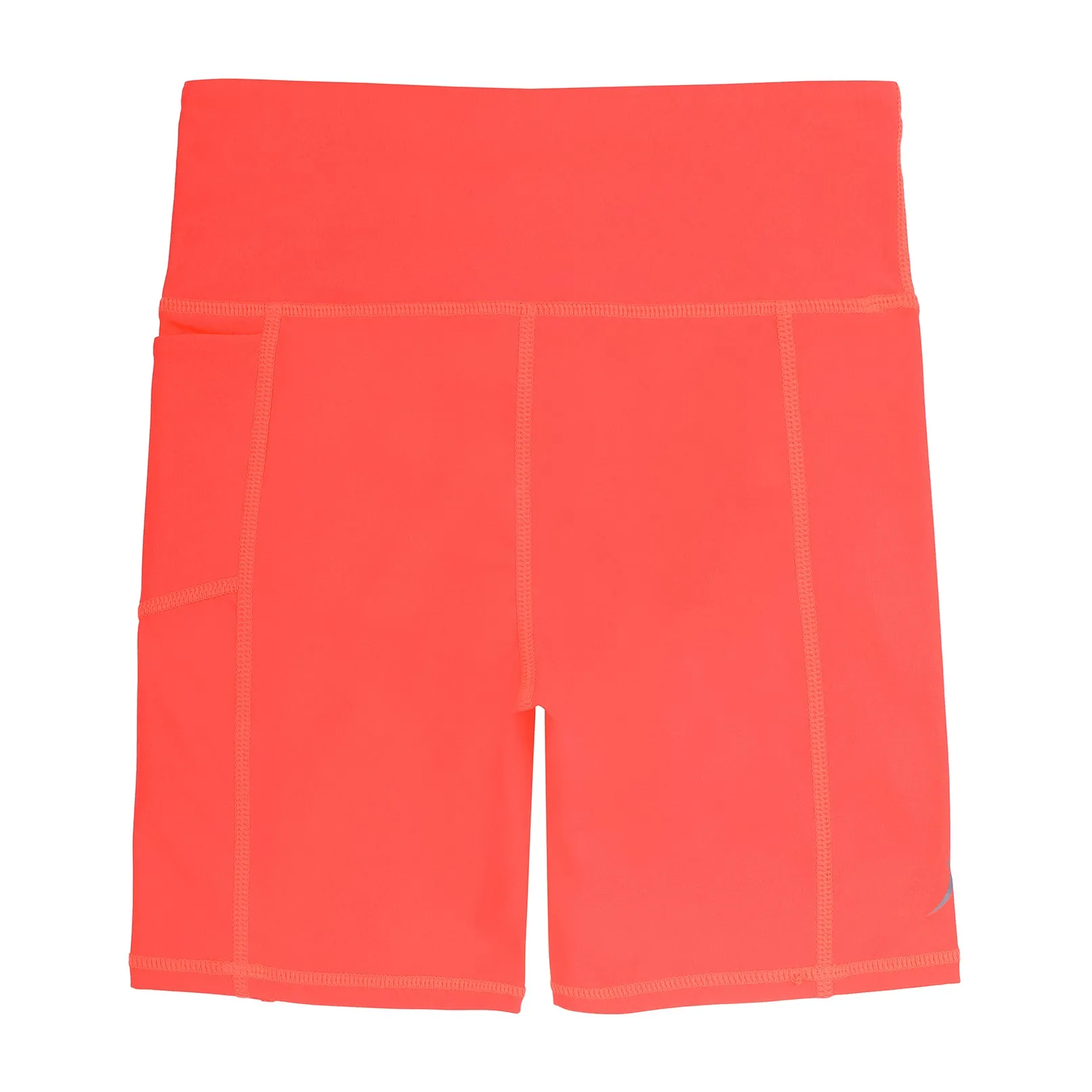Girls Neon Orange Long Bike Sports Shorts