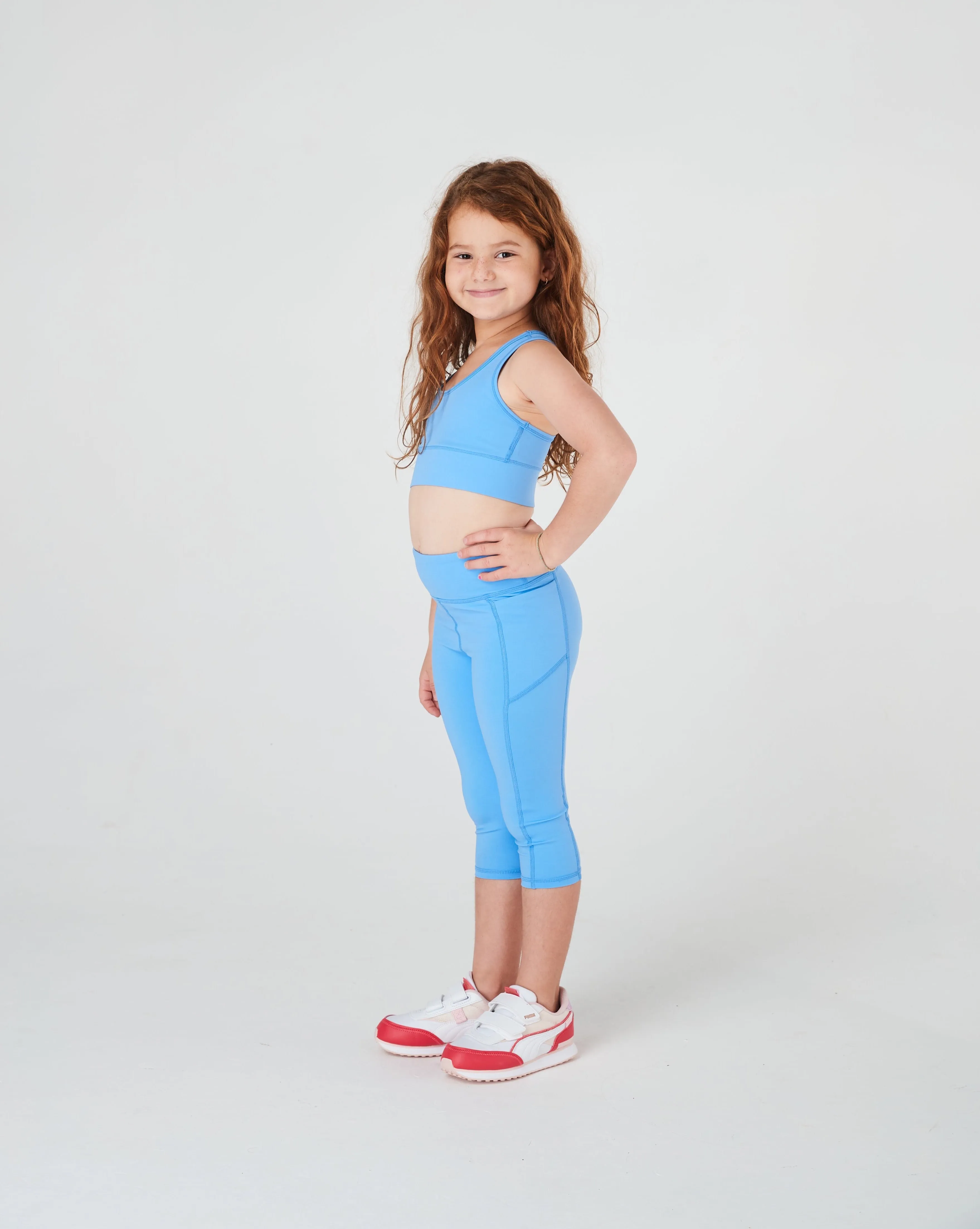 Girls Periwinkle Blue 3/4 Leggings