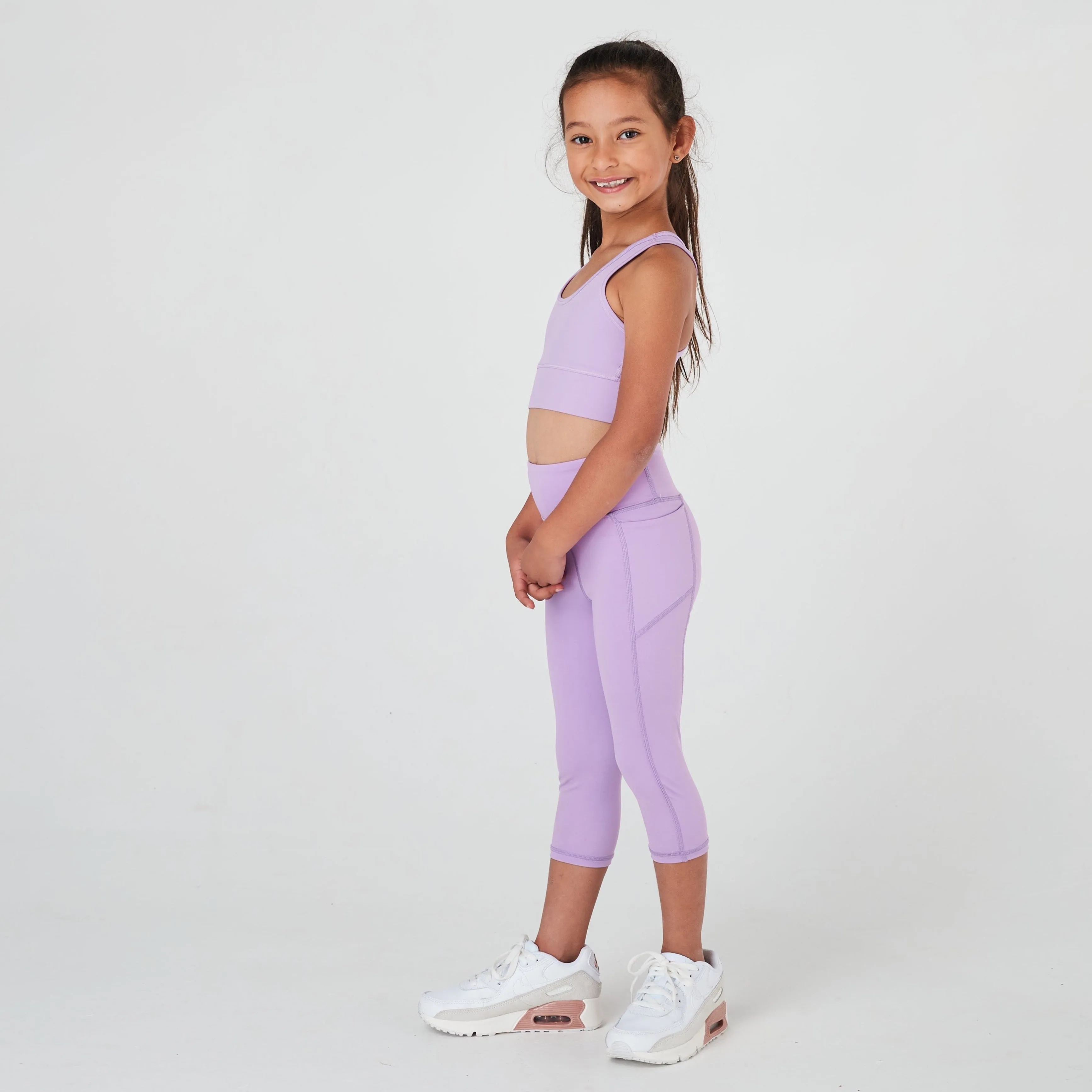 Girls Violet 3/4 Leggings