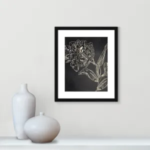 Golden Flower Folklore II by Asia Jensen - Picture Frame Graphic Art Joss & Main Size: 19" H x 16" W  Format: Black Wood Grain Framed