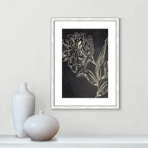 Golden Flower Folklore II by Asia Jensen - Picture Frame Graphic Art Joss & Main Size: 23" H x 17" W  Format: White Wood Grain Framed