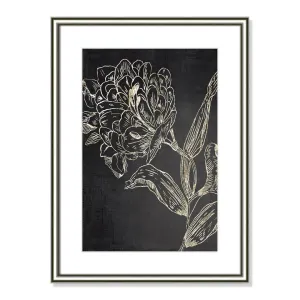 Golden Flower Folklore II by Asia Jensen - Picture Frame Graphic Art Joss & Main Size: 24.25" H x 18.25" W  Format: Silver Framed