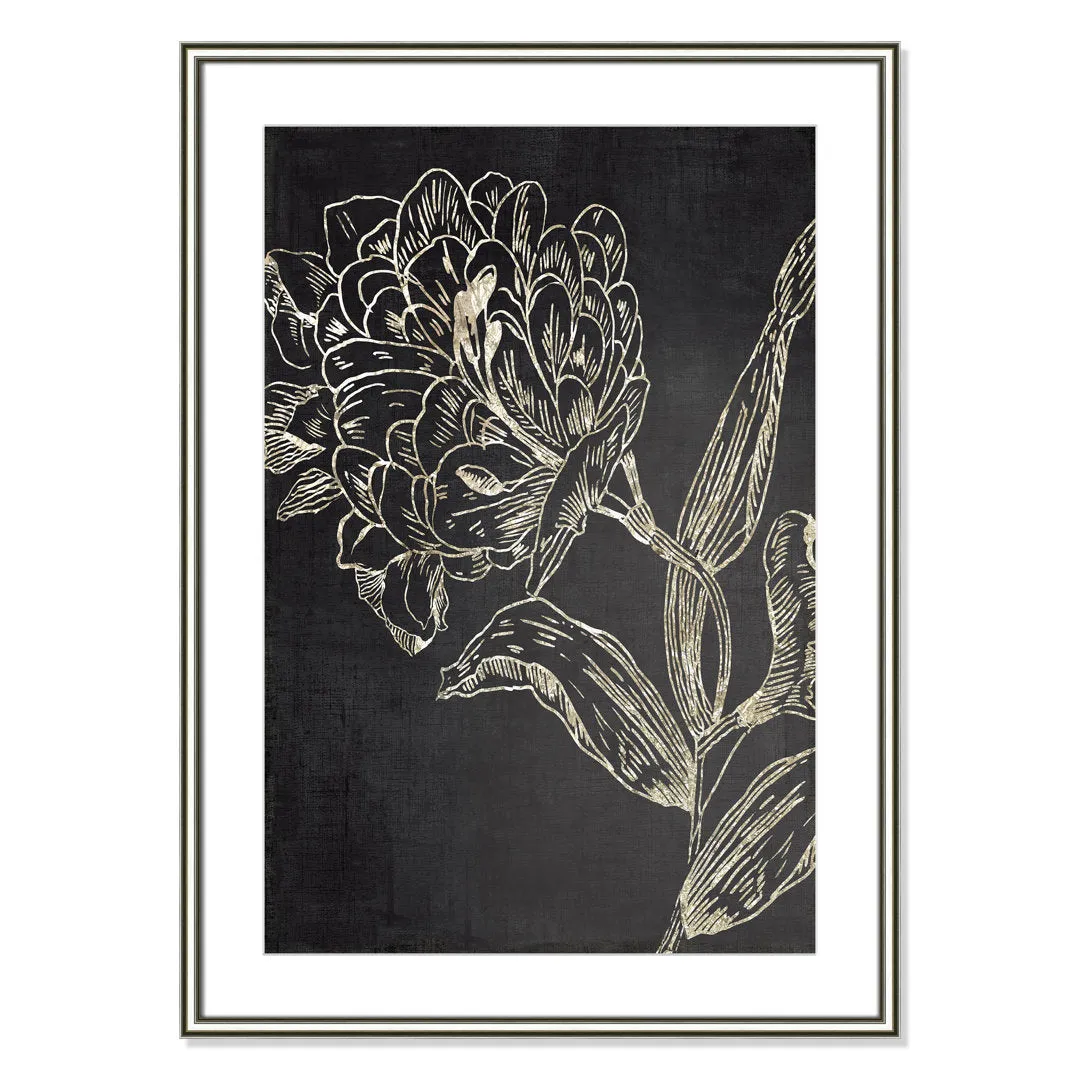 Golden Flower Folklore II by Asia Jensen - Picture Frame Graphic Art Joss & Main Size: 36.75" H x 26.75" W  Format: Silver Framed