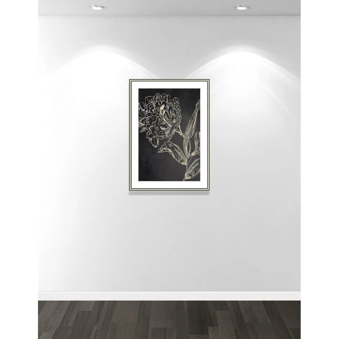 Golden Flower Folklore II by Asia Jensen - Picture Frame Graphic Art Joss & Main Size: 36.75" H x 26.75" W  Format: Silver Framed