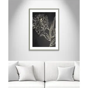 Golden Flower Folklore II by Asia Jensen - Picture Frame Graphic Art Joss & Main Size: 36.75" H x 26.75" W  Format: Silver Framed