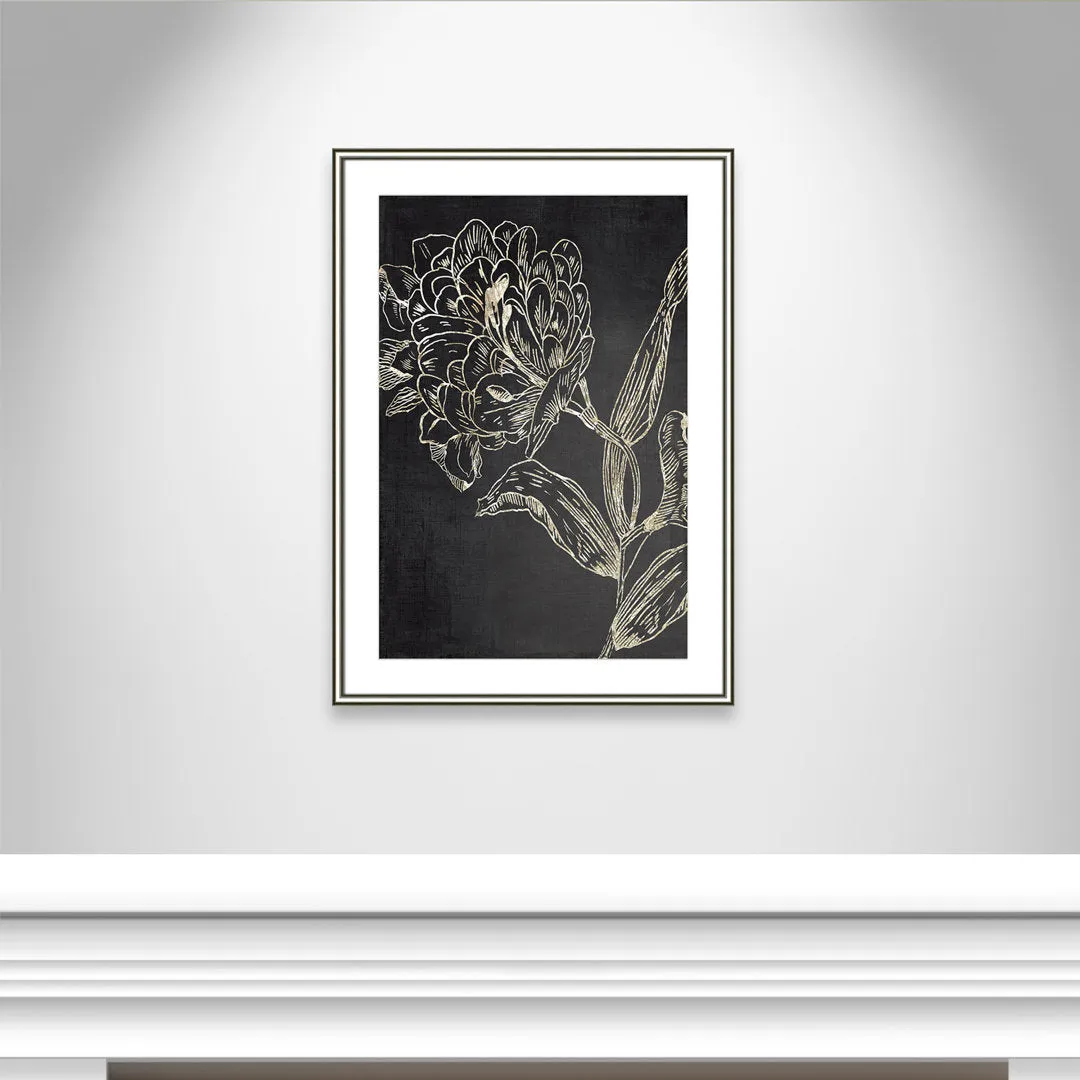 Golden Flower Folklore II by Asia Jensen - Picture Frame Graphic Art Joss & Main Size: 36.75" H x 26.75" W  Format: Silver Framed