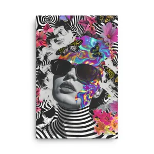 Harmony in Hues: Butterfly Dreams - psychedelic wall art - Thin canvas