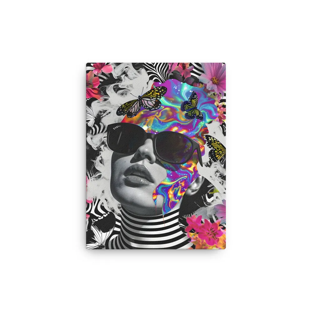 Harmony in Hues: Butterfly Dreams - psychedelic wall art - Thin canvas