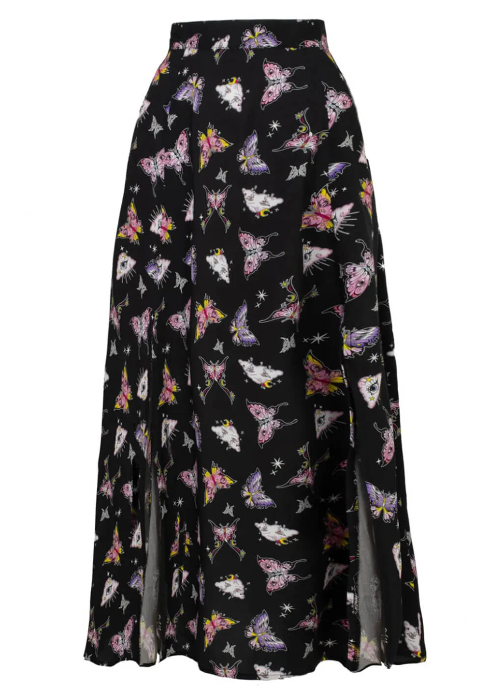 Hell Bunny Kocho Butterfly 50's Skirt Black