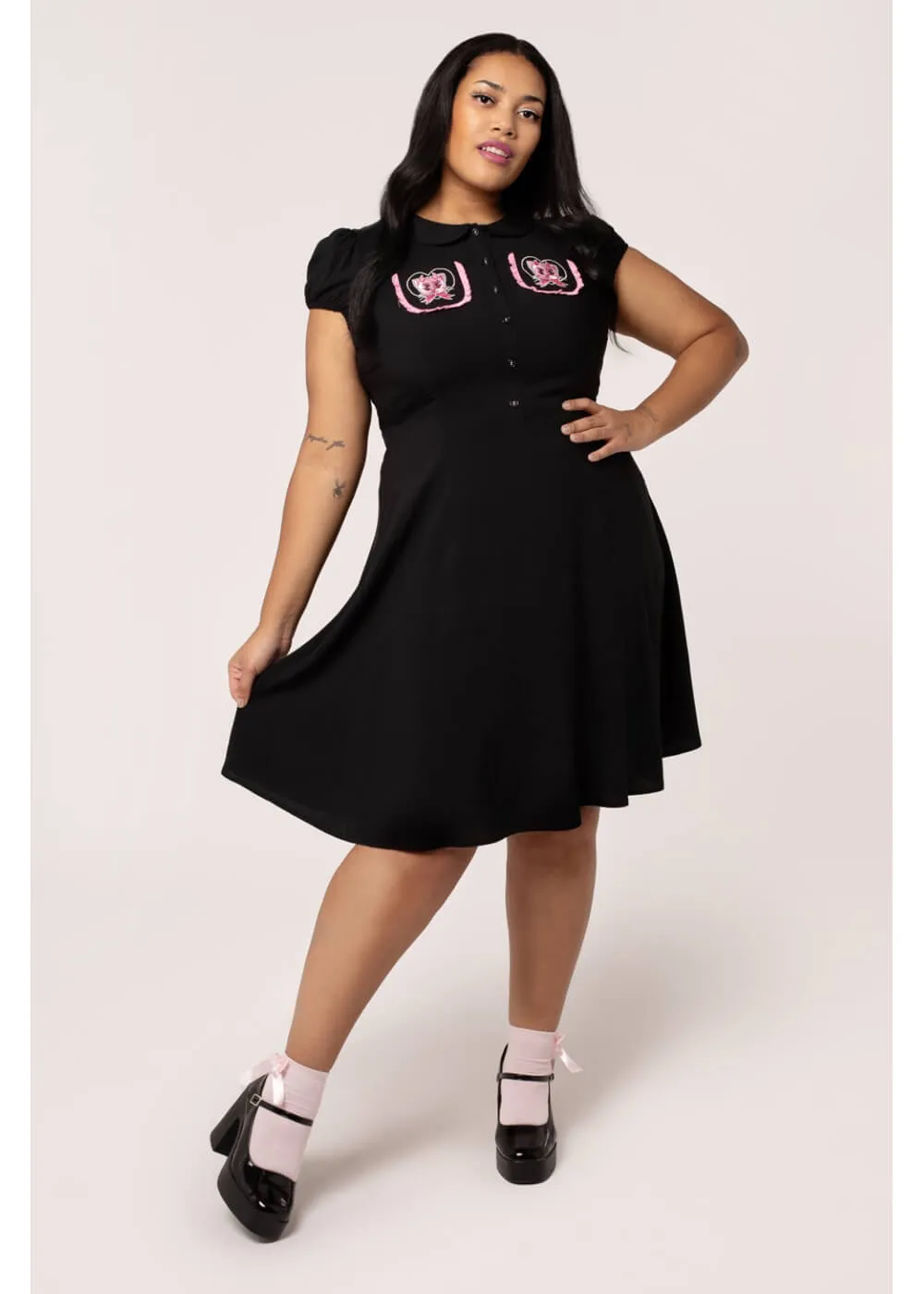 Hell Bunny Not Into You Hellcat 40's Dress Black