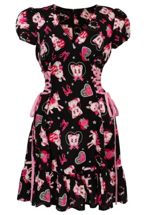 Hell Bunny Not Into You Hellcat 60's Short Dress Black