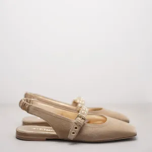 KENNEL & SCHMENGER Leila Slingback Ballet Flats in Nuts/Gold