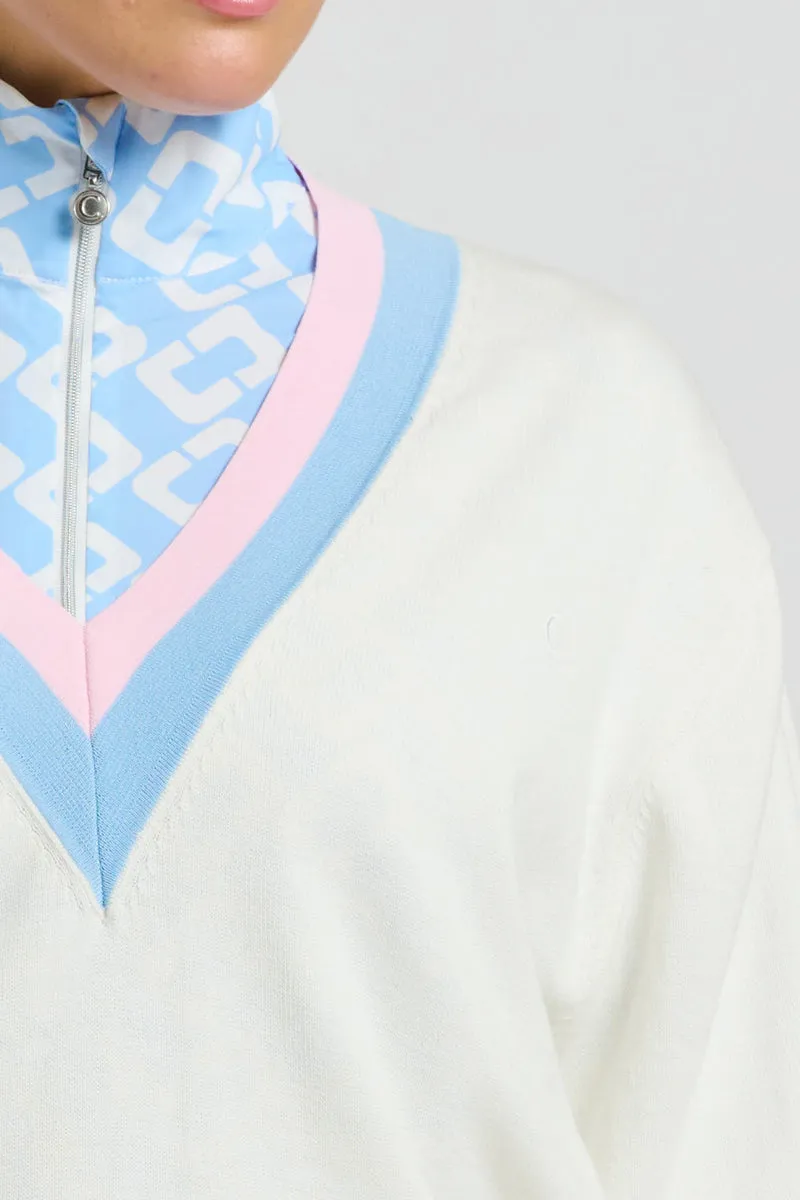 Links Sweater - Club White/Baby Blue/Ballet Pink