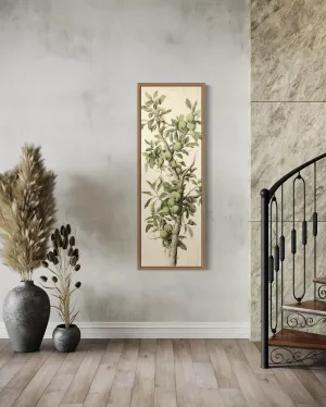 Long Vertical Apple Tree Branch Framed Canvas Wall Art