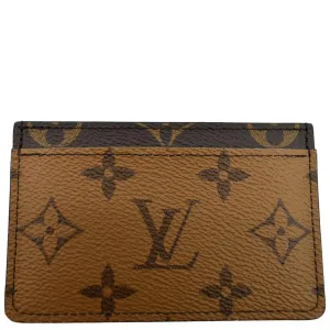 LOUIS VUITTON Monogram Canvas Card Holder Brown