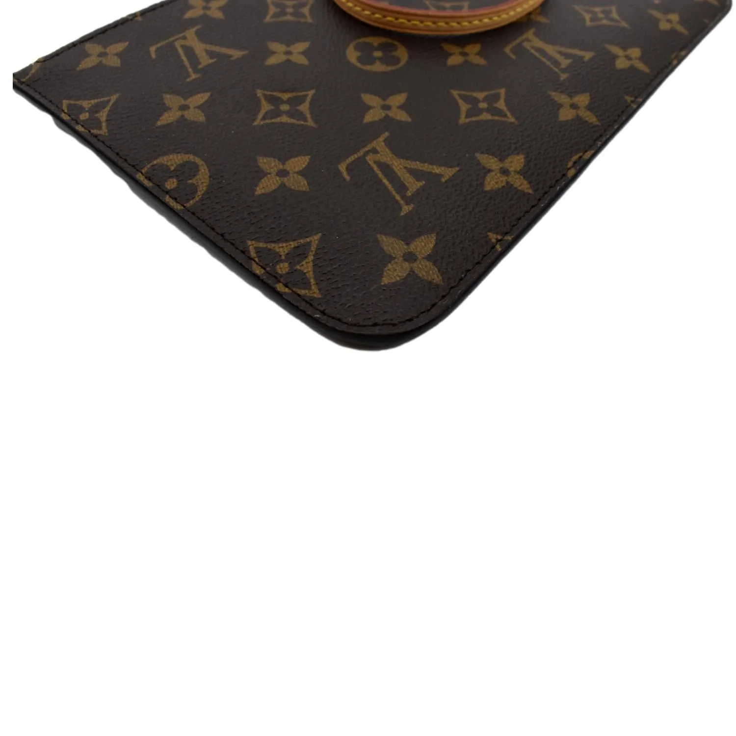 LOUIS VUITTON  Neverfull Monogram Canvas Pochette Wristlet Pouch Brown
