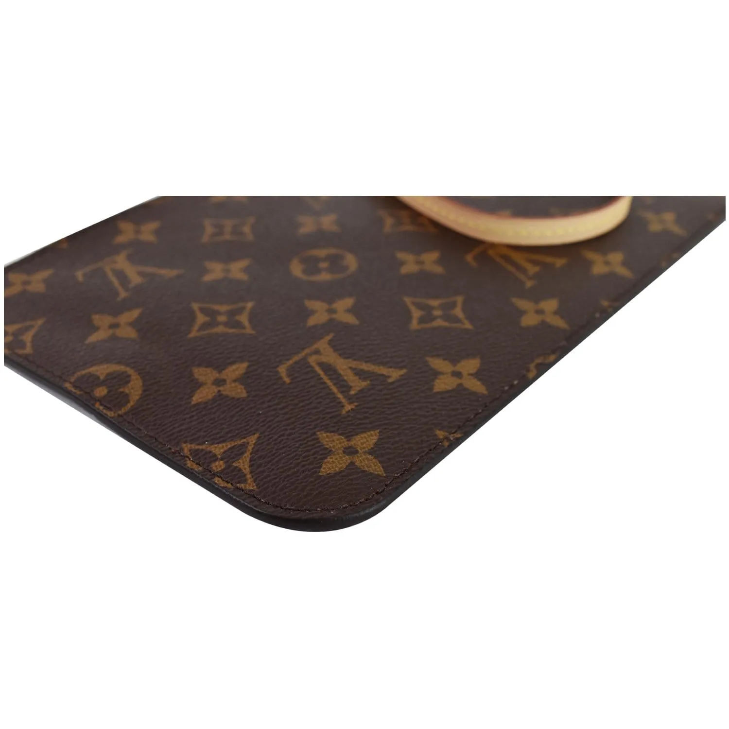 LOUIS VUITTON Pochette Wristlet Pouch Monogram Canvas Neverfull MM Brown
