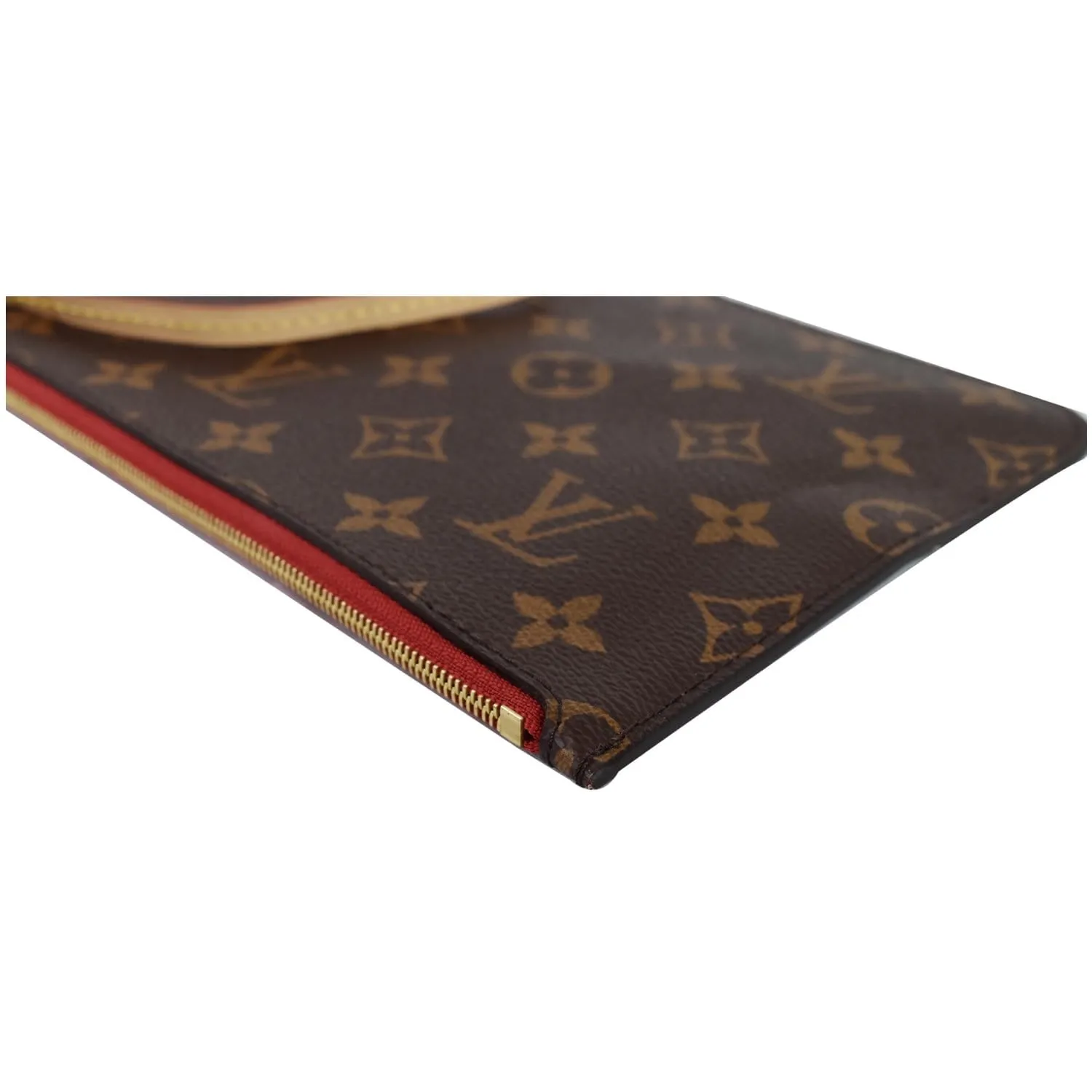 LOUIS VUITTON Pochette Wristlet Pouch Monogram Canvas Neverfull MM Brown