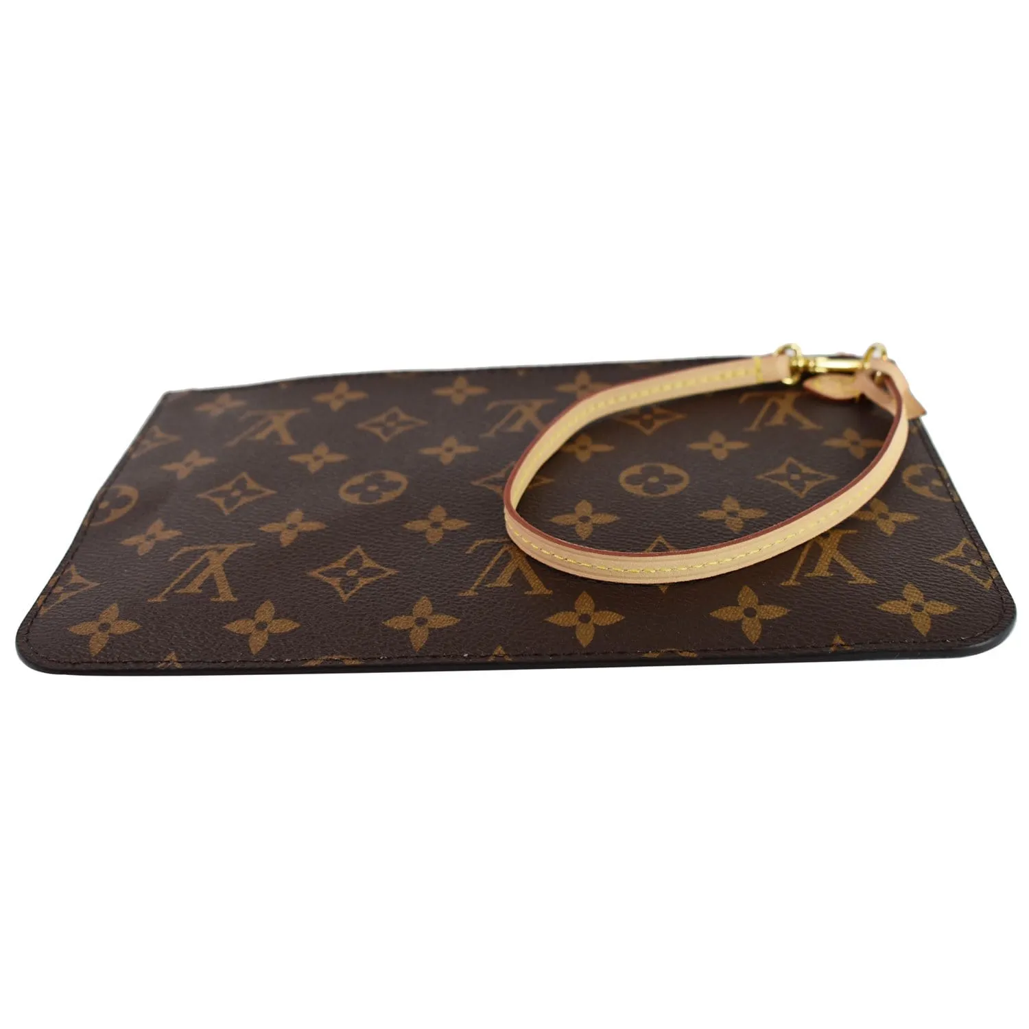 LOUIS VUITTON Pochette Wristlet Pouch Monogram Canvas Neverfull MM Brown