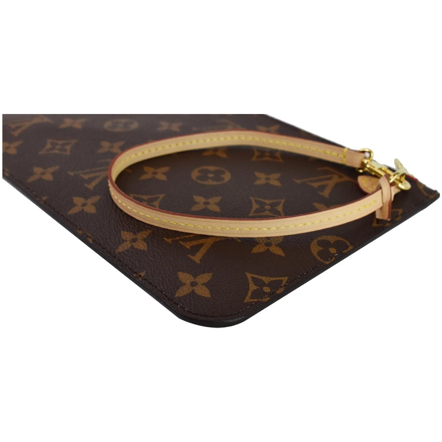 LOUIS VUITTON Pochette Wristlet Pouch Monogram Canvas Neverfull MM Brown