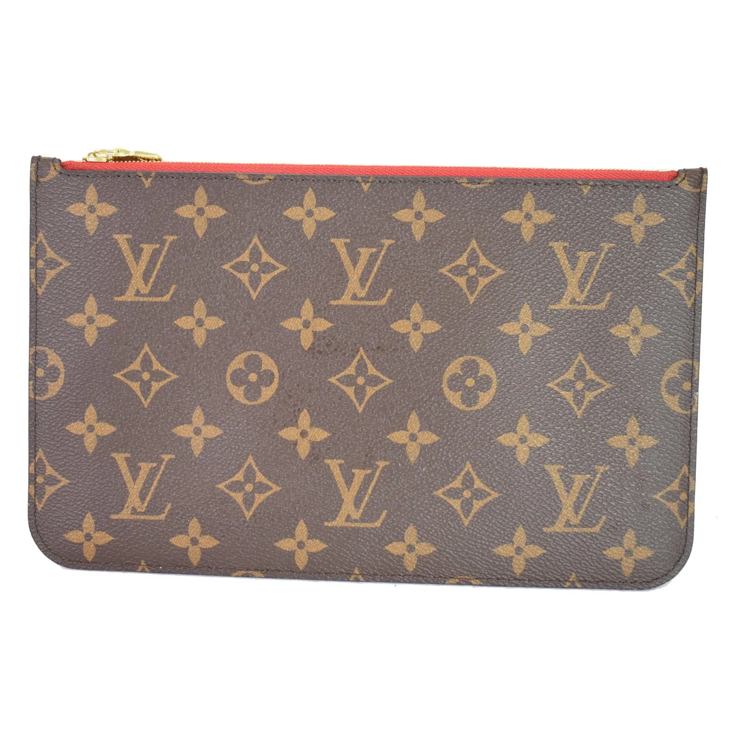 LOUIS VUITTON Pochette Wristlet Pouch Monogram Canvas Neverfull MM Brown