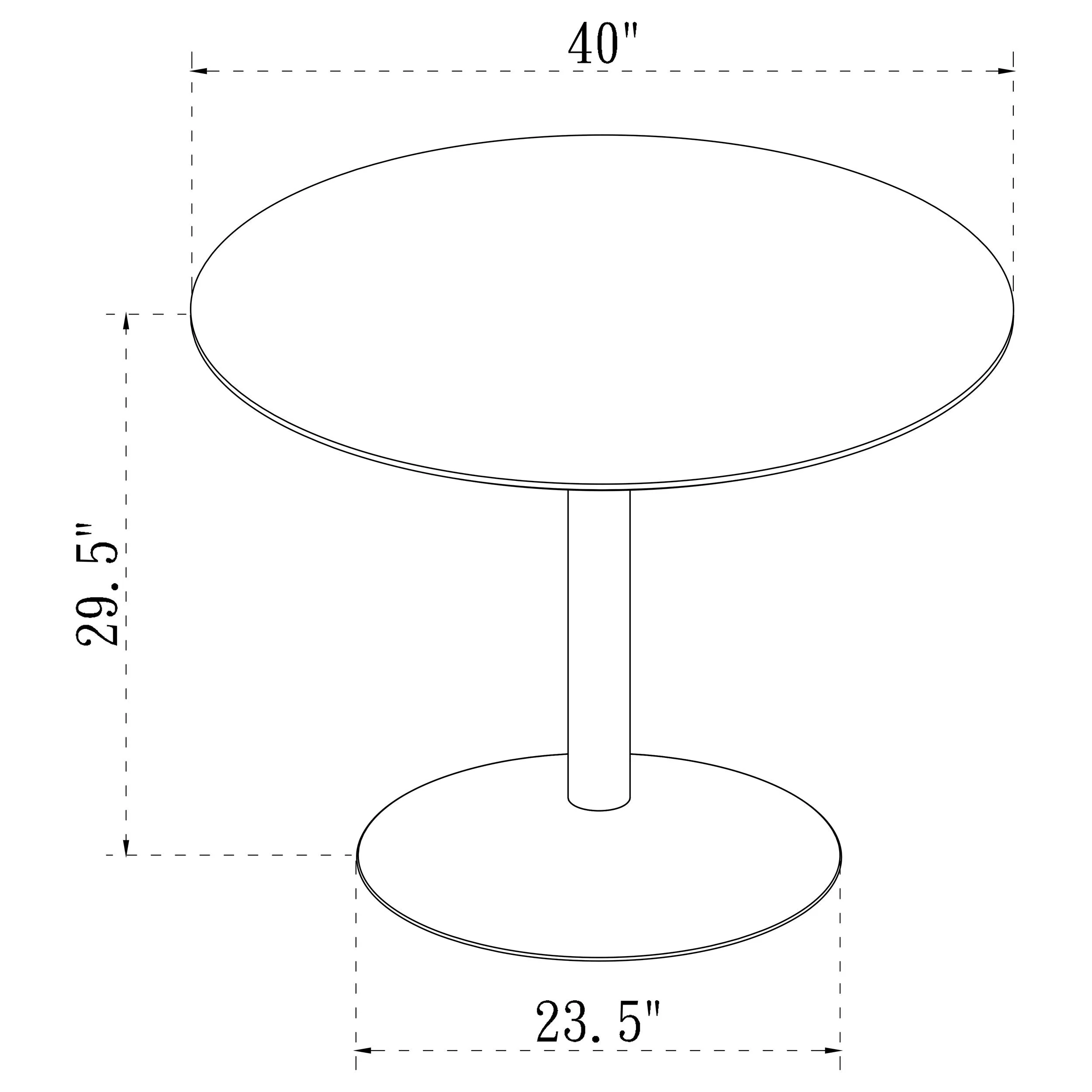 Lowry 5-piece Round Dining Table Set White and Black