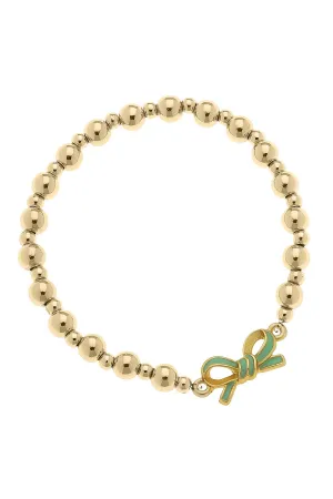 Maggie Bow Children's Stretch Bracelet in Light Green