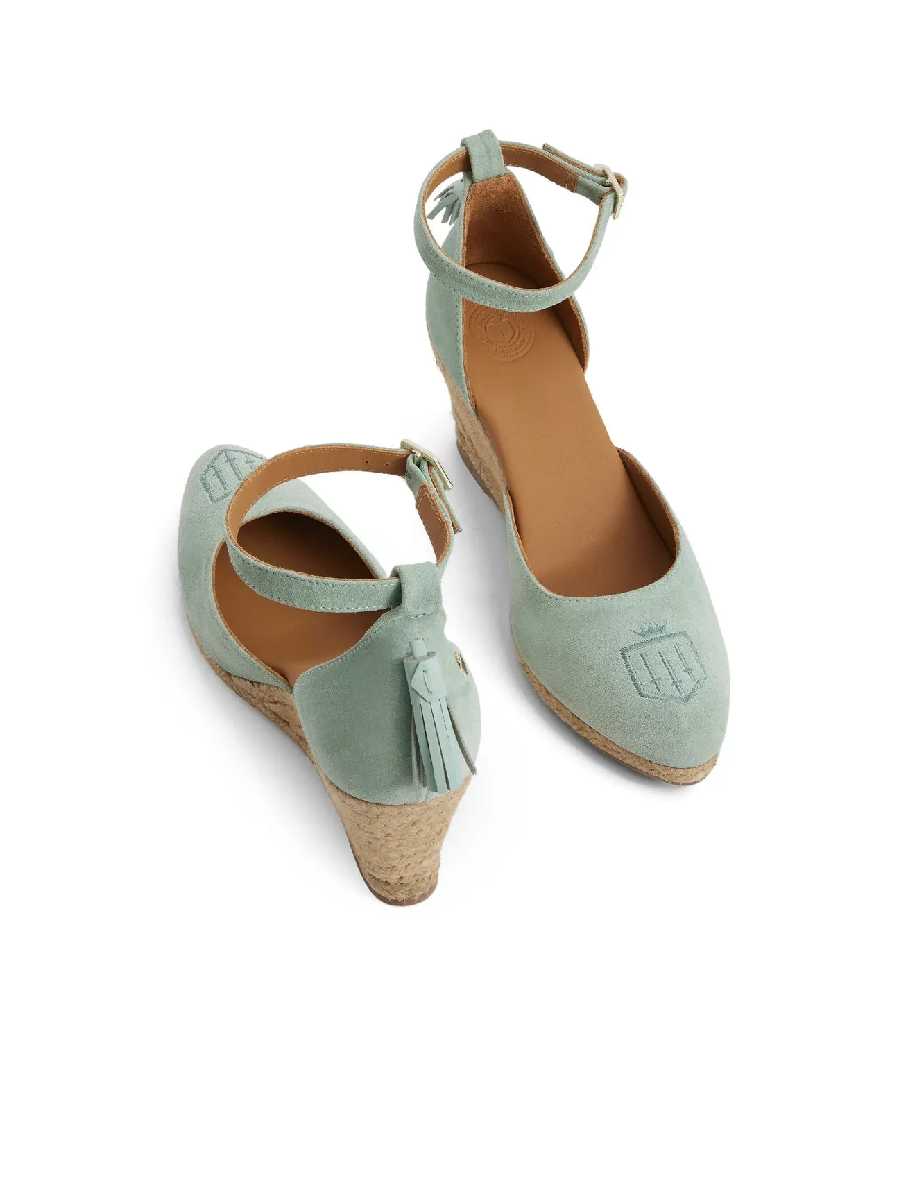 Monaco 
Women's Espadrille Wedge - Mint Suede