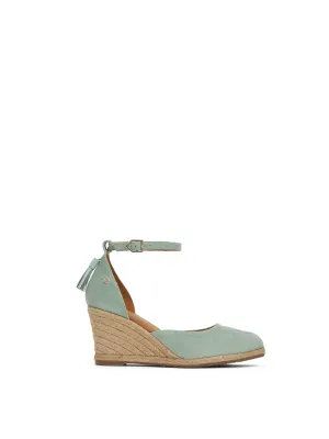 Monaco 
Women's Espadrille Wedge - Mint Suede